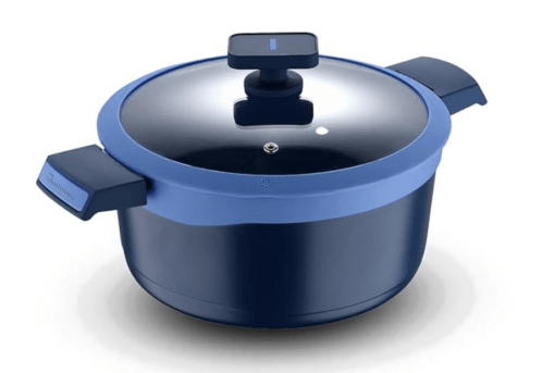 BERGNER Gastro Non Stick Cooking Casserole / Briyani Pot/ Handi With Glass Lid, 24Cm, Induction Base, Thickness 4.1Mm, Brown, Gas Ready, 1.5 Liters